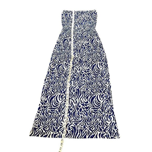 Vineyard Vines Women’s Strapless Blue And White Zebra Print Maxi Dress, Size XS - Picture 6 of 9